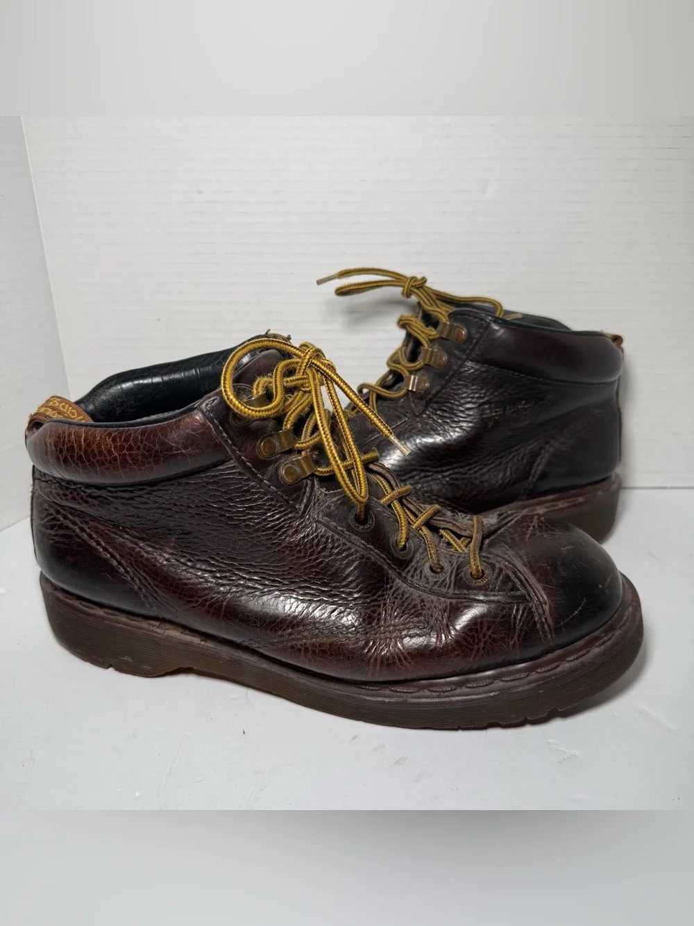Dr Doc Martens 8287 England Ankle Boots Air Wair Work Brown Leather Mens Sz 10